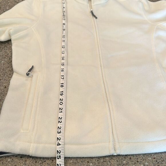 LANDS' END Full Zip White Fleece Jacket - Picture 7 of 12